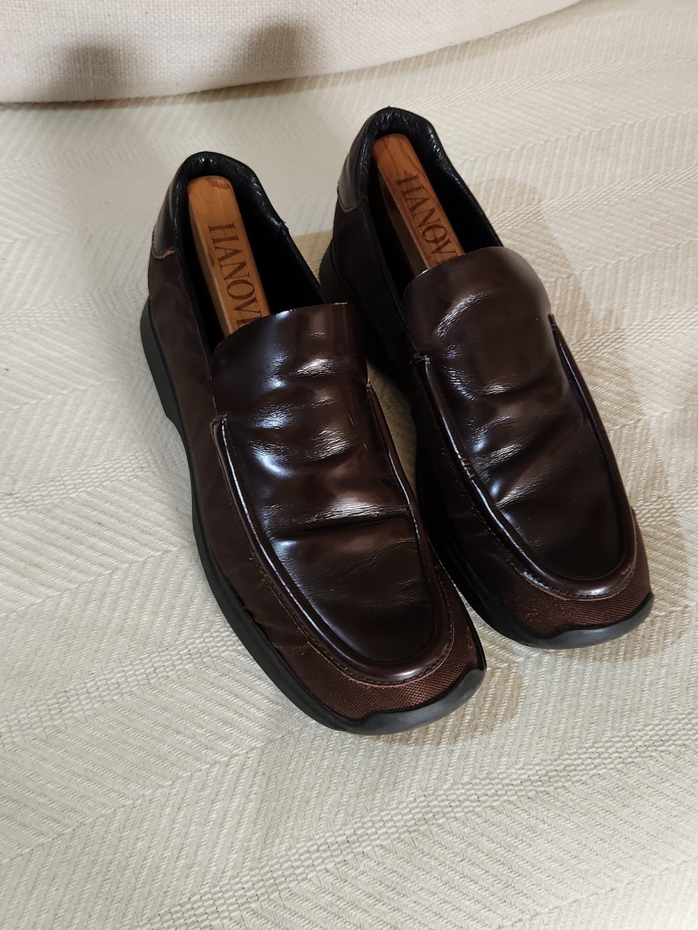 Men's Brown Gucci Leather Slip-On Loafers